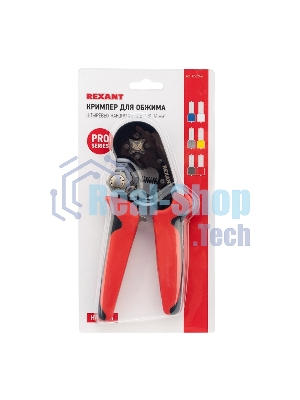 Кримпер Rexant HT 16-4 для обжима штыревых наконечников 0.08-16.0 мм² с регулятором прижимного усилия