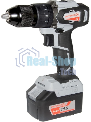 Дрель-шуруповерт аккумуляторная ИНТЕРСКОЛ ДАУ-13/18ВК, Аккумуляторный, 18В, 2 АКБ, Ударный, Кейс