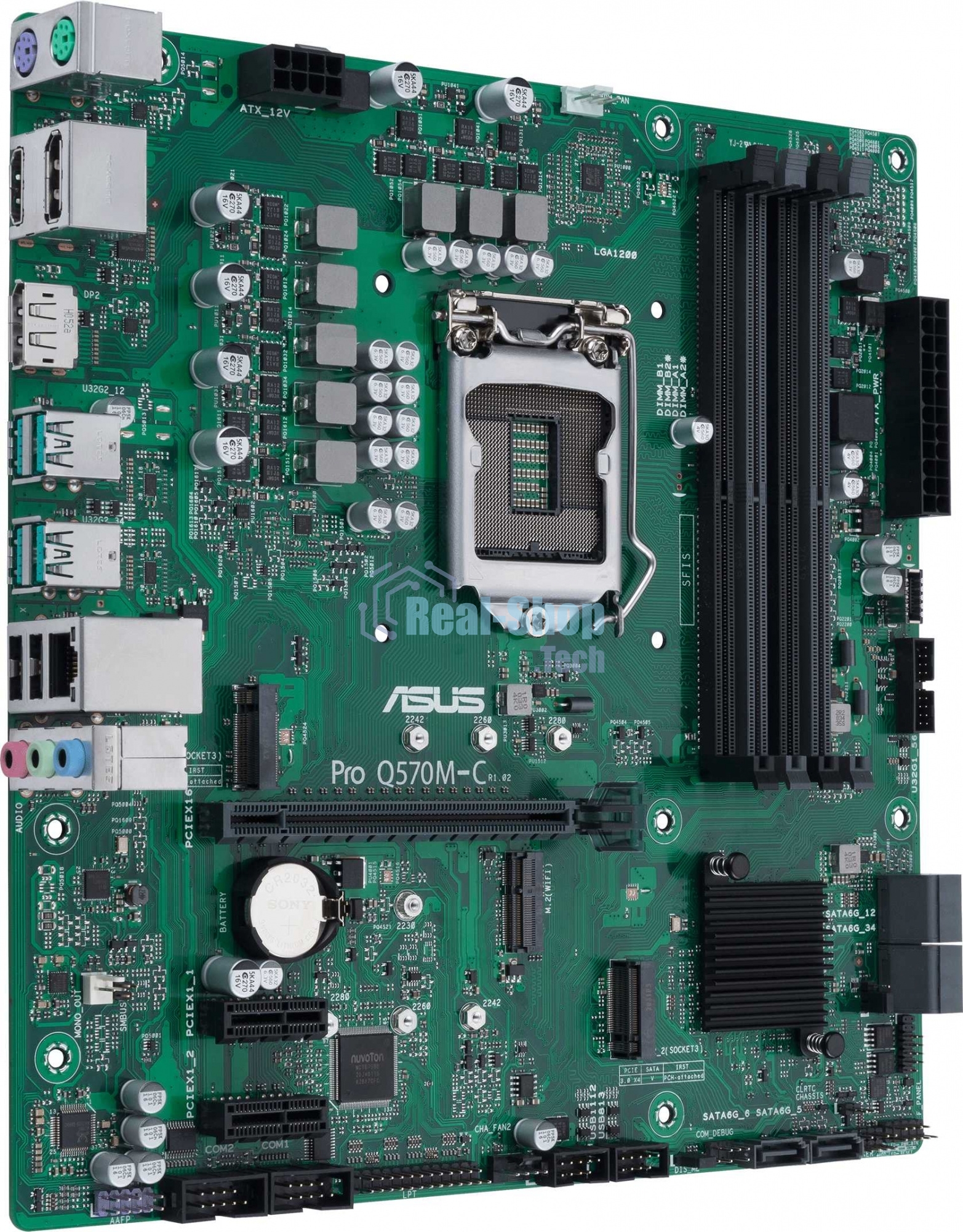 Материнская плата ASUS Pro Q570M-C/CSM, LGA1200, Intel Q570, 4xDDR4, 6xSATA, 2xM.2, 1xPCIe 4.0/3.0 x16, 2xPCIe 3.0 x1, 2xDisplayPort, 1xHDMI, 1x 1Gb LAN, 4xUSB 3.2 Gen 2 (Type-A), 2xUSB 2.0 (Type-A), 3x3.5 мм, 7.1, mATX