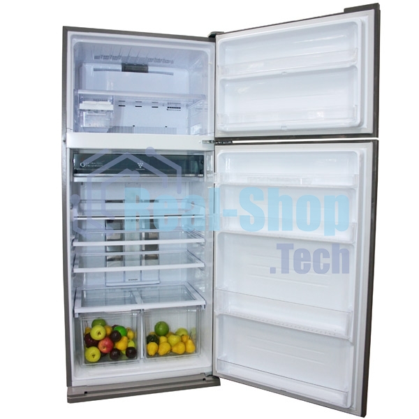 Холодильник Sharp SJ-XE59PMSL серебристый двухкамерный 430/148 л морозилка сверху