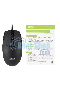 Мышь проводная Acer OMW126 черный, 1200 dpi, USB, кнопки - 3