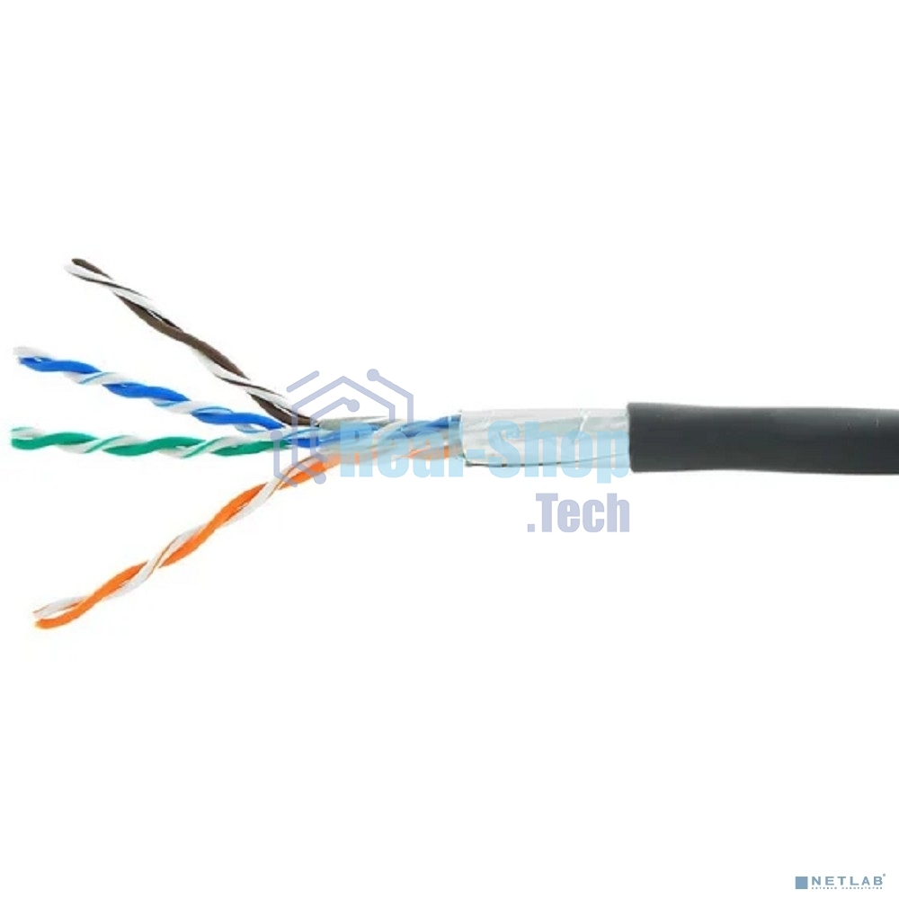 Кабель Cablexpert FPC-5051E-4-CU-OUT, FTP outdoor 4x2x0.51, медный, FLUKE TEST, кат.5e, однож., 305м, катушка, черный