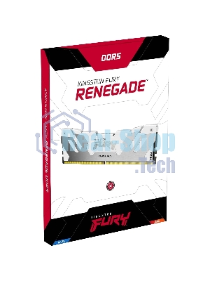 Оперативная память Kingston Fury Renegade, DDR5, 32Gb (1x32Gb), 6400MHz, CL32, DIMM, радиатор, белый