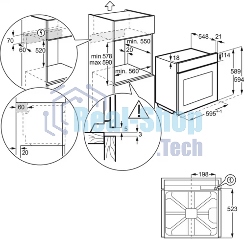 Встраиваемый электрический духовой шкаф Electrolux EOD3C70TK