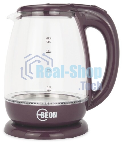 Электрочайник BEON BN-3046 бордовый, 1.8 л, 2200 Вт, скрытый нагревательный элемент