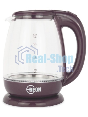 Электрочайник BEON BN-3046 бордовый, 1.8 л, 2200 Вт, скрытый нагревательный элемент