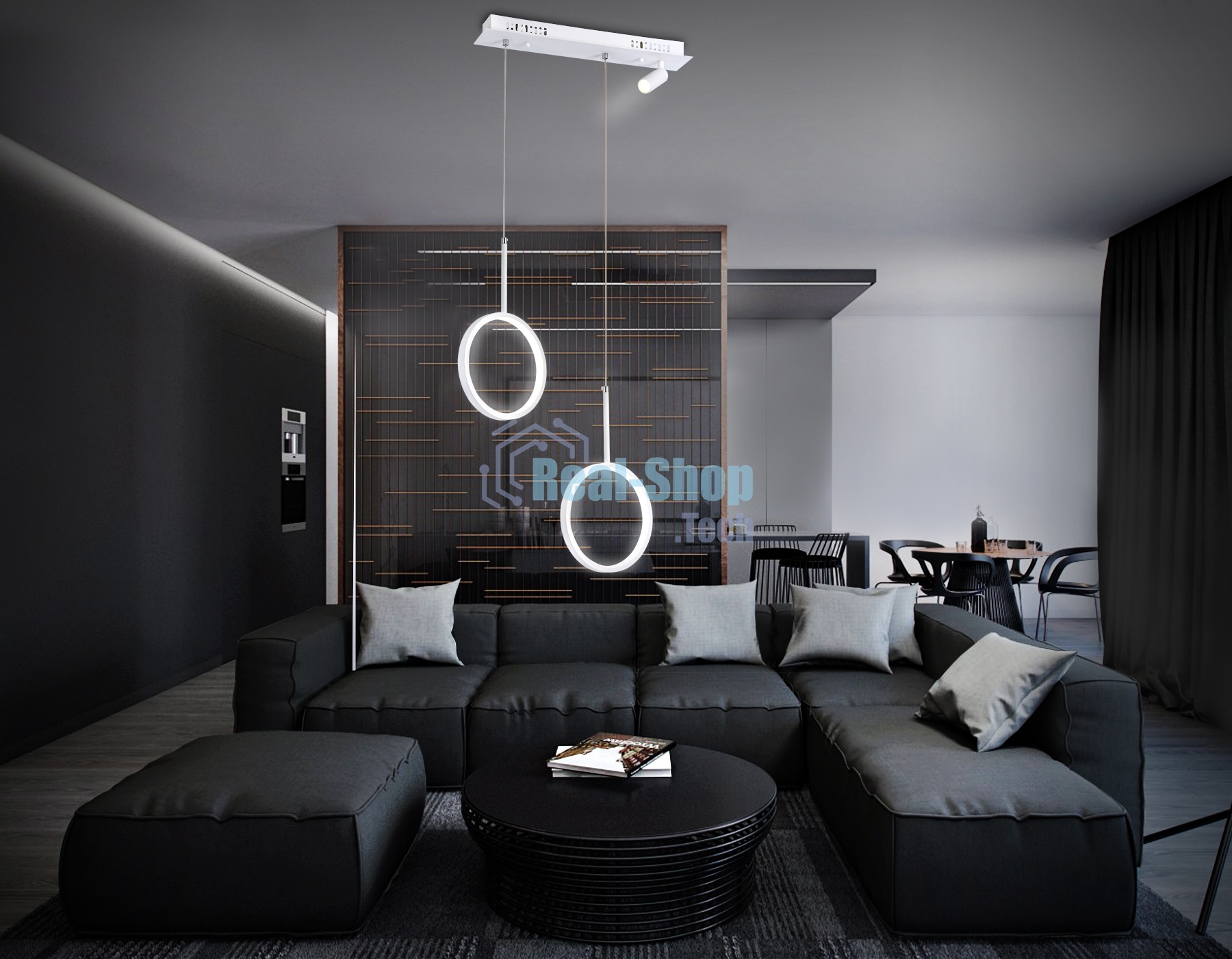 Светильник Ambrella light FL5272/2+1 WH белый 38W 3000K/4200K/6400K+4200K 500*90*1200 (ПДУ ИК)