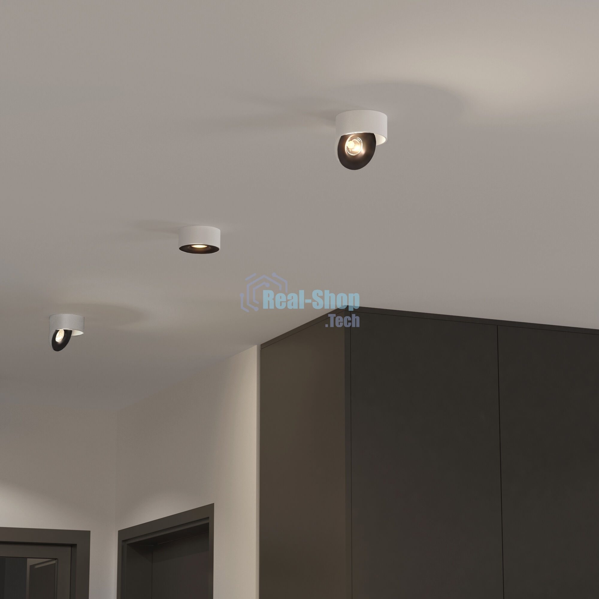 Glide 8W светильник накладной белый/черный (25100/LED)