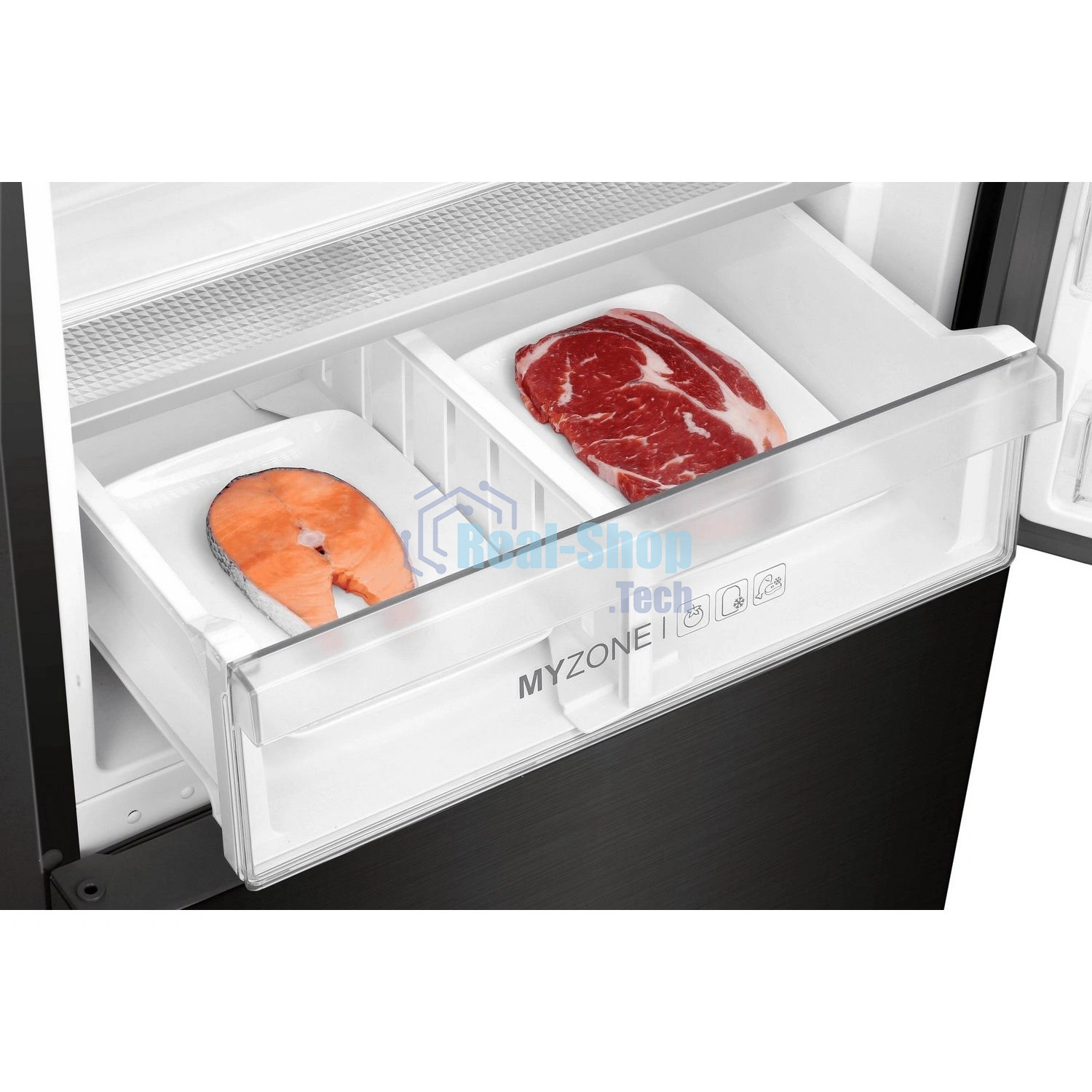 Холодильник Haier C4F740CBXGU1 черный двухкамерный 286/115л морозилка снизу, No Frost