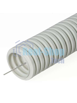 Труба гофрированная ПВХ d25 мм с зондом сер. (уп. 75 м) Урал Пак ГФ-0100725-075