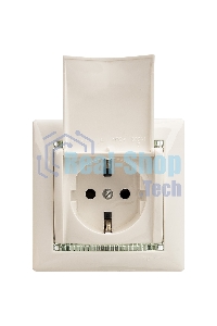 Розетка Valena с заземлением с крышкой (белая)