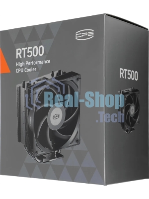 Кулер для процессора PCCooler RT500 BK (240W, 4-pin PWM, LED temp., 152мм, Al/Cu, 5x6мм, 1x120мм, 73.32CFM, 34.9dBA, 2200RPM, S: 1851/1700/1200/115X, AM5/AM4, черный)