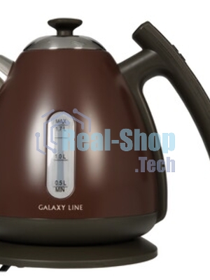 Чайник электрический Galaxy Line GL 0343, горький шоколад, металл, 2200 Вт, 1.7 л