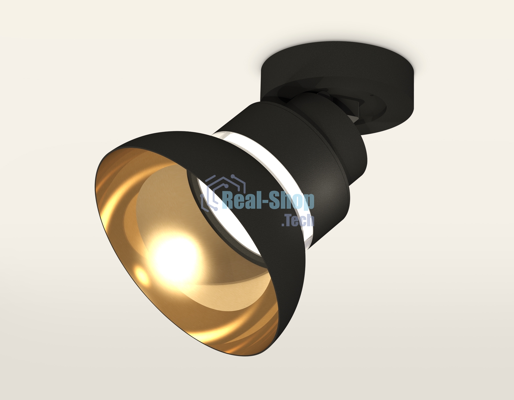 Светильник Ambrella Light XM8102101 SBK/PYG/CL черный песок/золото желтое полированное/прозрачный GX53