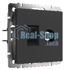 Розетка ТВ+Ethernet RJ-45 6 cat.(черный матовый)