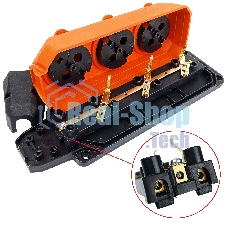 Колодка AY-KA ОУ 3-ая каучук с/з 16A IP44 оранжевый (5530004)