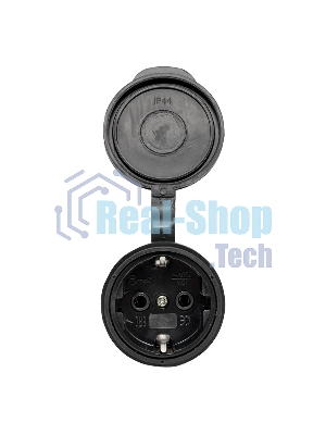 Розетка переносная 16А 230В 2P+PE с защ. крышкой IP44 каучук EKF RPS-012-16-230-44