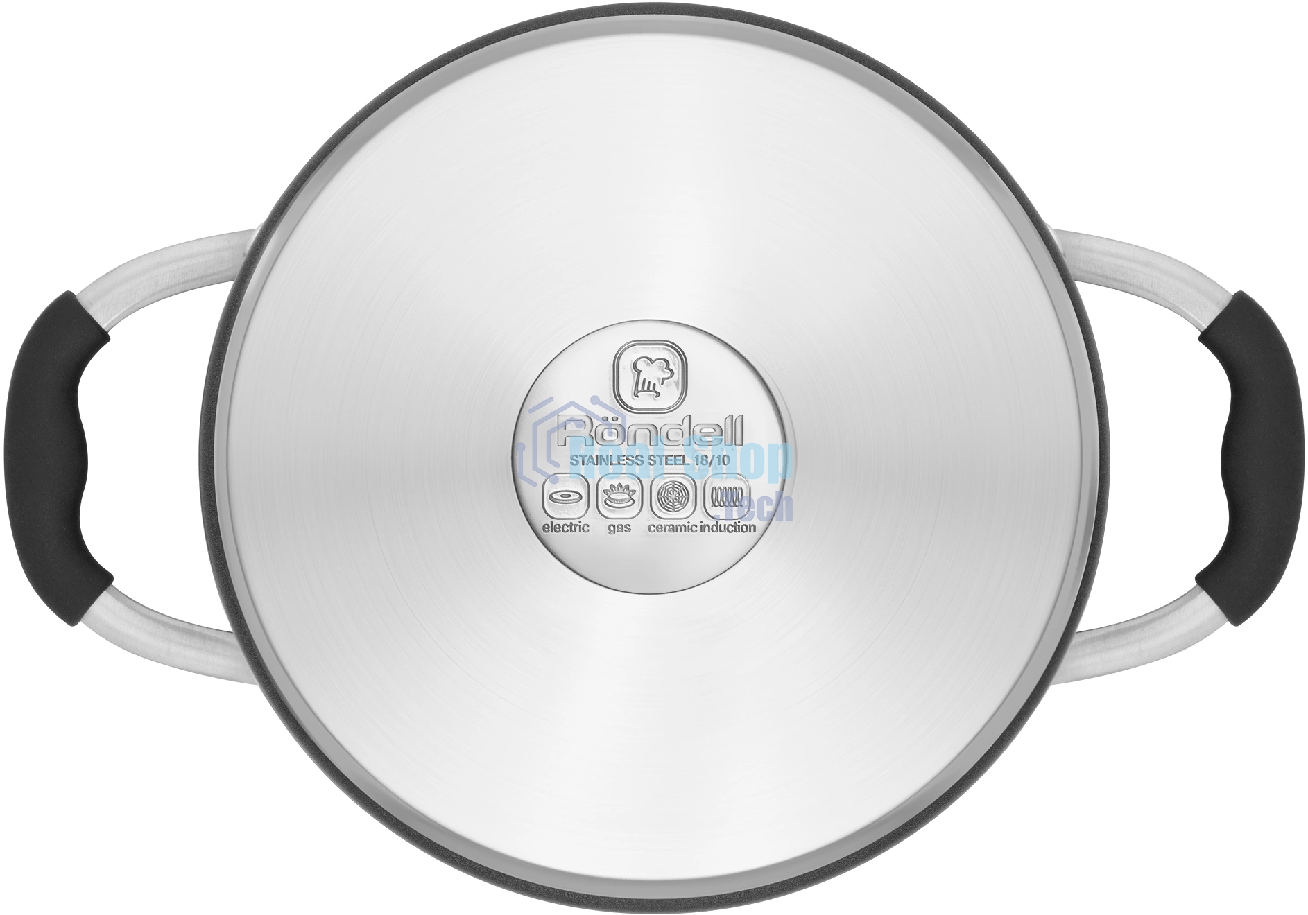 Кастрюля Rondell Stern RDS-010, 3.9л, 20см, с крышкой, серый