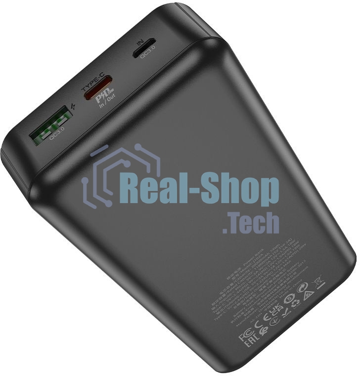Портативный аккумулятор Hoco J102A Cool figure 20000mAh QC/PD 20W 5A USB-A/USB-C черный (J102A COOL FIGURE BLACK)