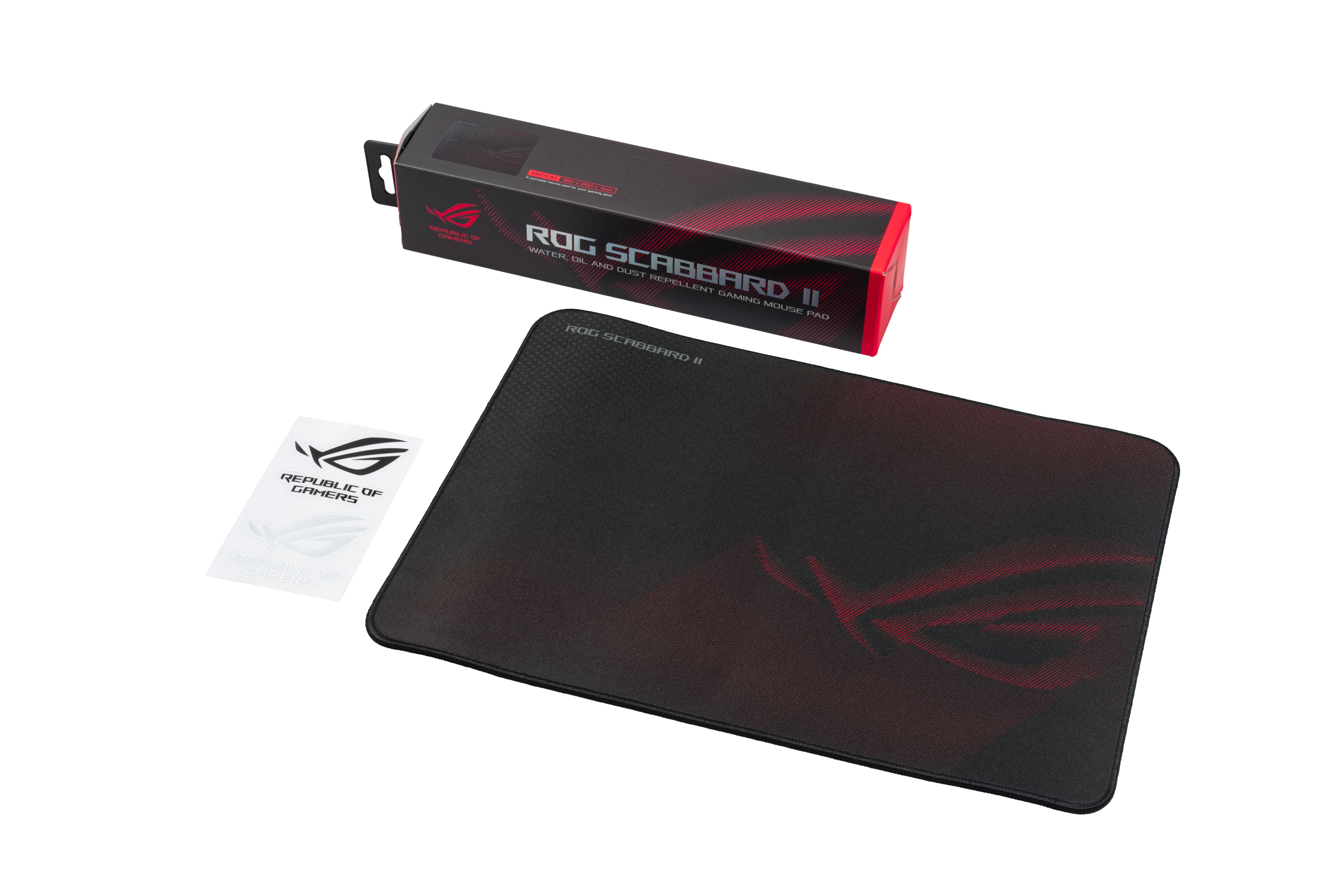 Игровой коврик для мыши ASUS ROG Scabbard II medium (360 x 260 x 3 мм, резина, тканый материал, cиликон, 90MP02H0-BPUA00)