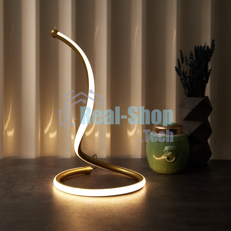 Светильник декоративный Spiral Uno, LED, 2Вт, 3000К, 5В, золотой Rexant