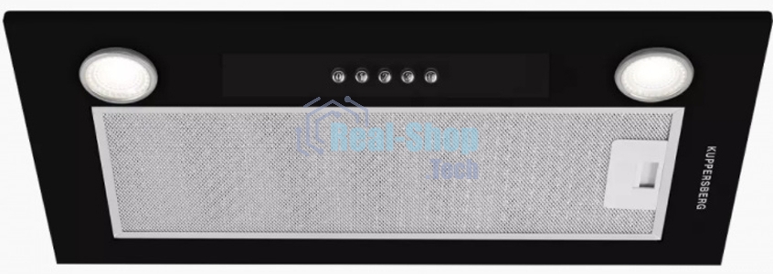 Вытяжка встраиваемая Kuppersberg Inlinea 52 BX черный/серебристый, 52 см, 1300 куб. м/ч, 41 дБ