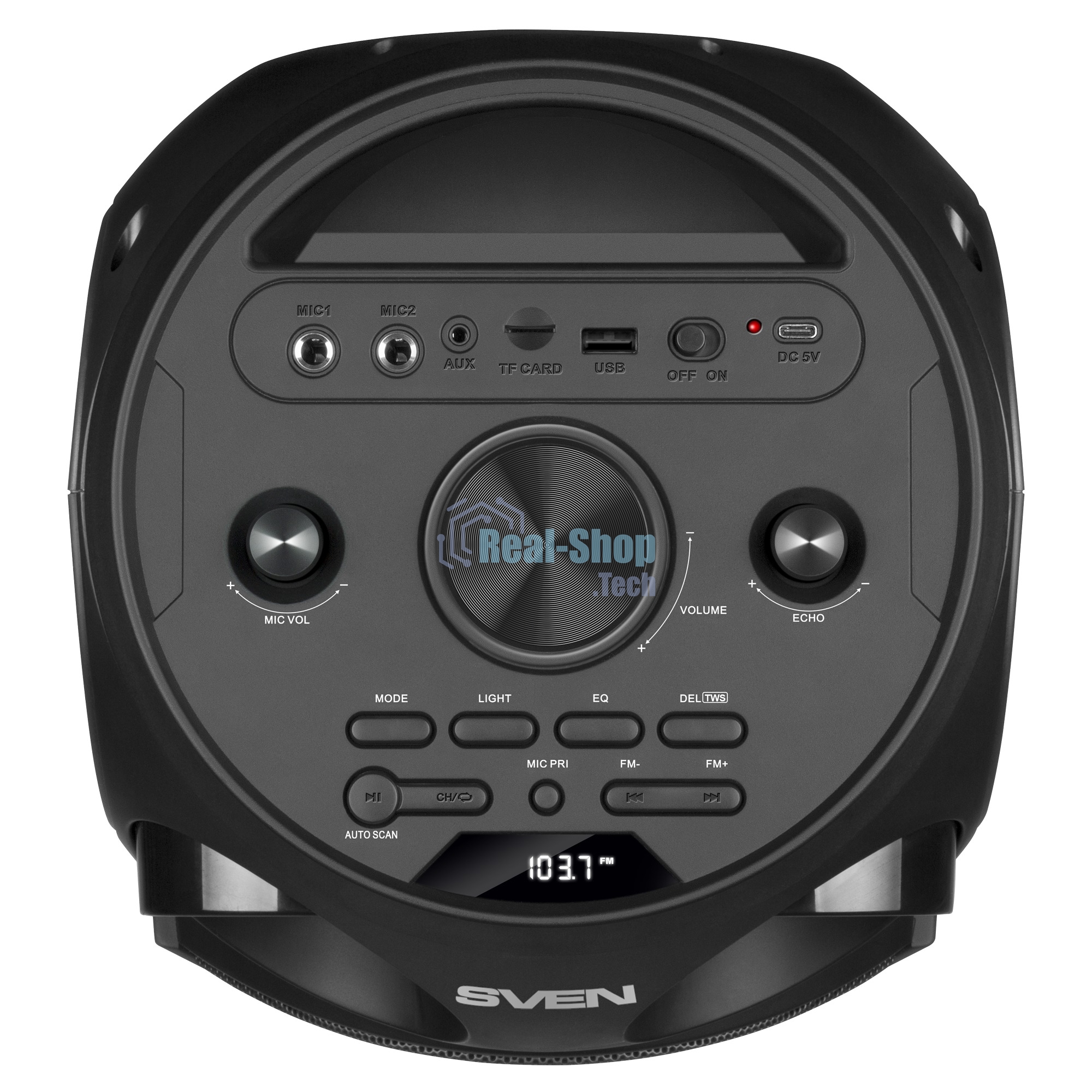 Колонка АС Sven PS-750, черный (80 Вт, TWS, Bluetooth, FM, USB, microSD, LED-дисплей, 2х4400мА*ч)