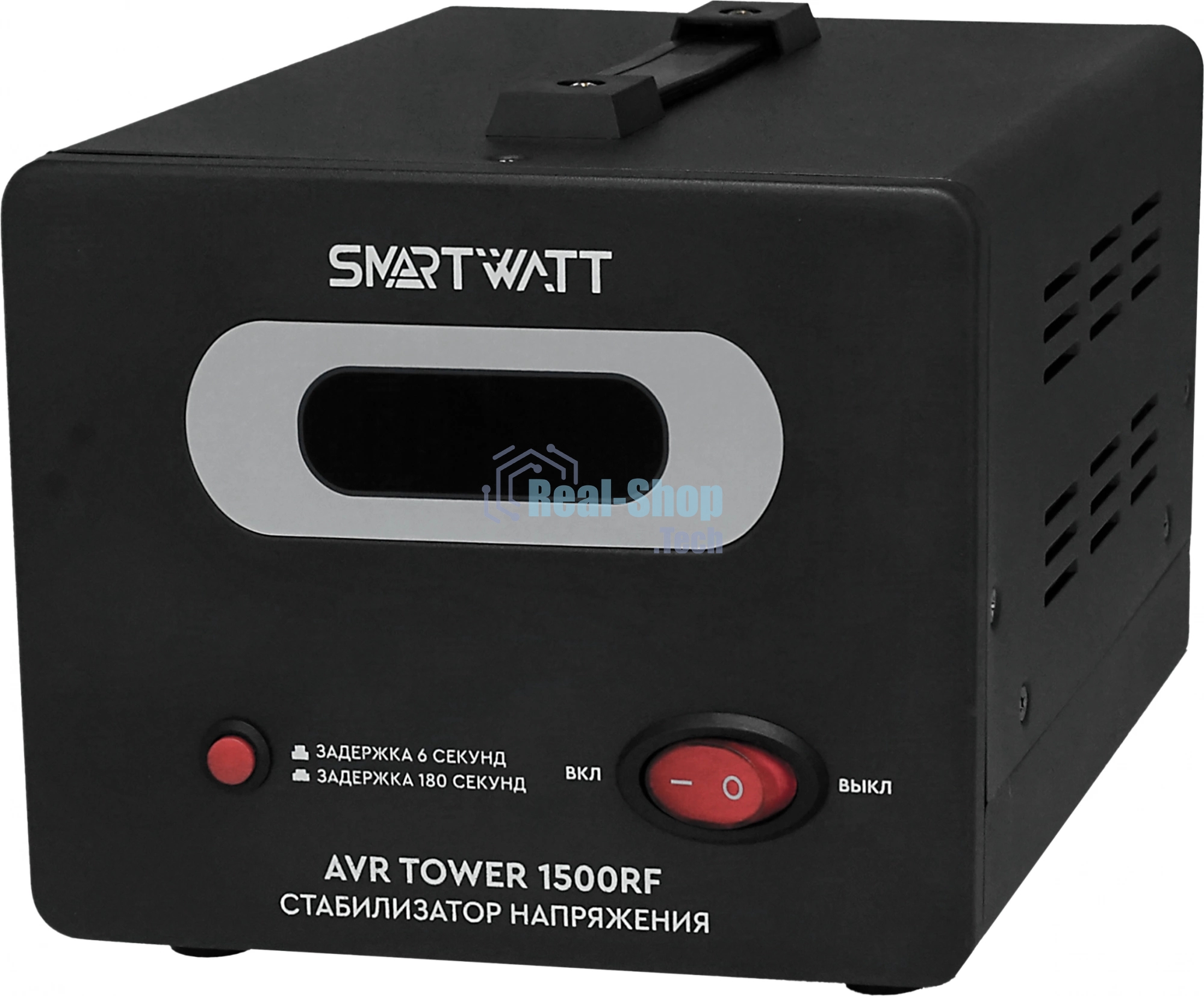 Напольный стабилизатор напряжения SMARTWATT AVR TOWER 1500RF (140W - 260W, 1500VA, 1.5 кВт, 50-60 Гц, розеток - 2, LED-д