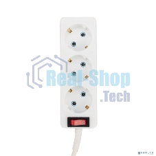 Удлинитель PROconnect 3 гнезда, 3 м, 3х0.75 мм², с/з, с кнопкой, белый