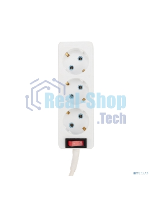 Удлинитель PROconnect 3 гнезда, 3 м, 3х0.75 мм², с/з, с кнопкой, белый