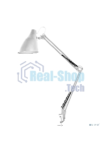 Светильник настольный Camelion KD-335 C01 белый с метал. струбциной, 230V, 40W, E27