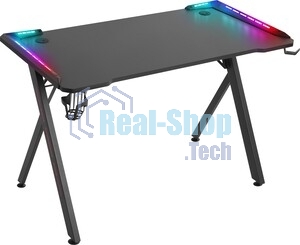 Стол игровой Defender Adamant полка, подвесы, черный, МДФ, RGb
