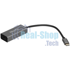 Кабель-переходник USB 3.1 Type-C -->RJ-45 1000Mbps Ethernet, Aluminum Shell, 0.15м Telecom TU320M