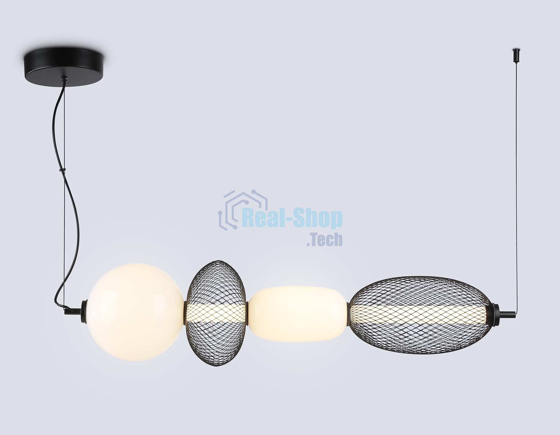 Подвесной светодиодный светильник Ambrella light LH11010 BK/FR черный/белый матовый 32W 3000K 915*220*220