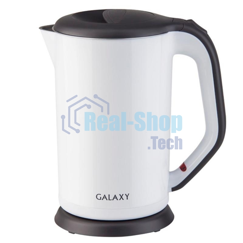 Чайник электрический Galaxy GL 0318, белый, пластик, 2000 Вт, 1,7 л