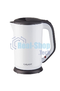 Чайник электрический Galaxy GL 0318, белый, пластик, 2000 Вт, 1,7 л