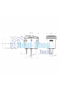 Выключатель клавишный Rexant 250V 6А (3с) ON-OFF синий с подсветкой Mini, влагозащита
