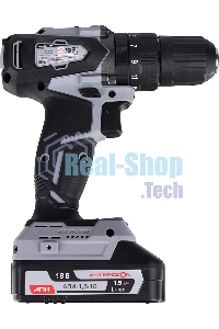 Дрель-шуруповерт аккумуляторная ИНТЕРСКОЛ ДАУ-13/18ВК, Аккумуляторный, 18В, 2 АКБ, Ударный, Кейс