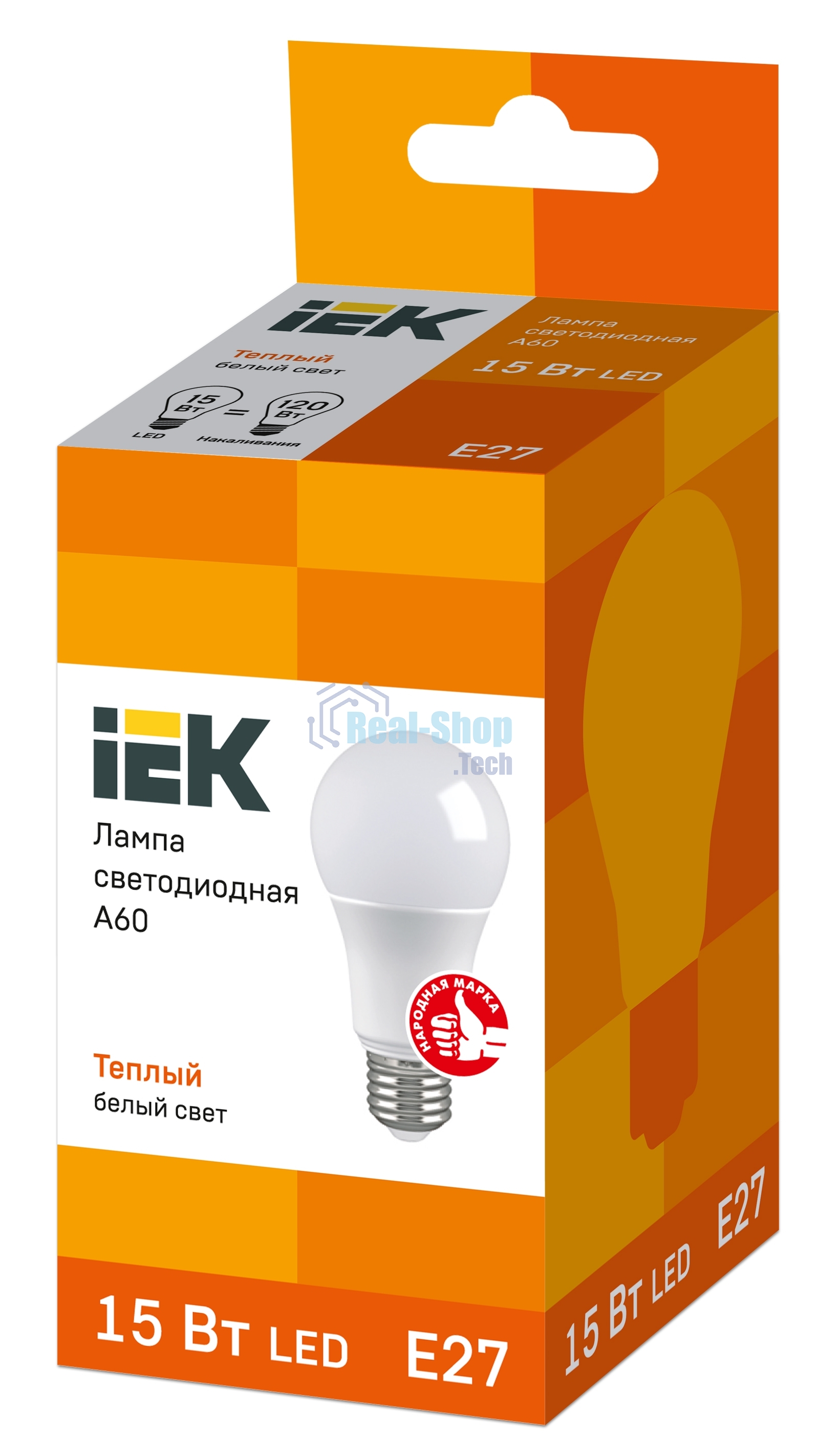 Лампа cветодиодная Iek LLE-A60-15-230-30-E27 ECO A60 шар 15Вт 230В 3000К E27