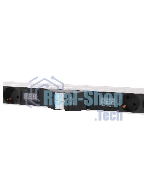 Блок силовых розеток Rem Rem-32, Shuko х 16, IEC 60320 С19 х 8, вход колодка, 1463х45х45 мм (ВхШхГ), 32А, автомат + амперметр, черный, без шнура