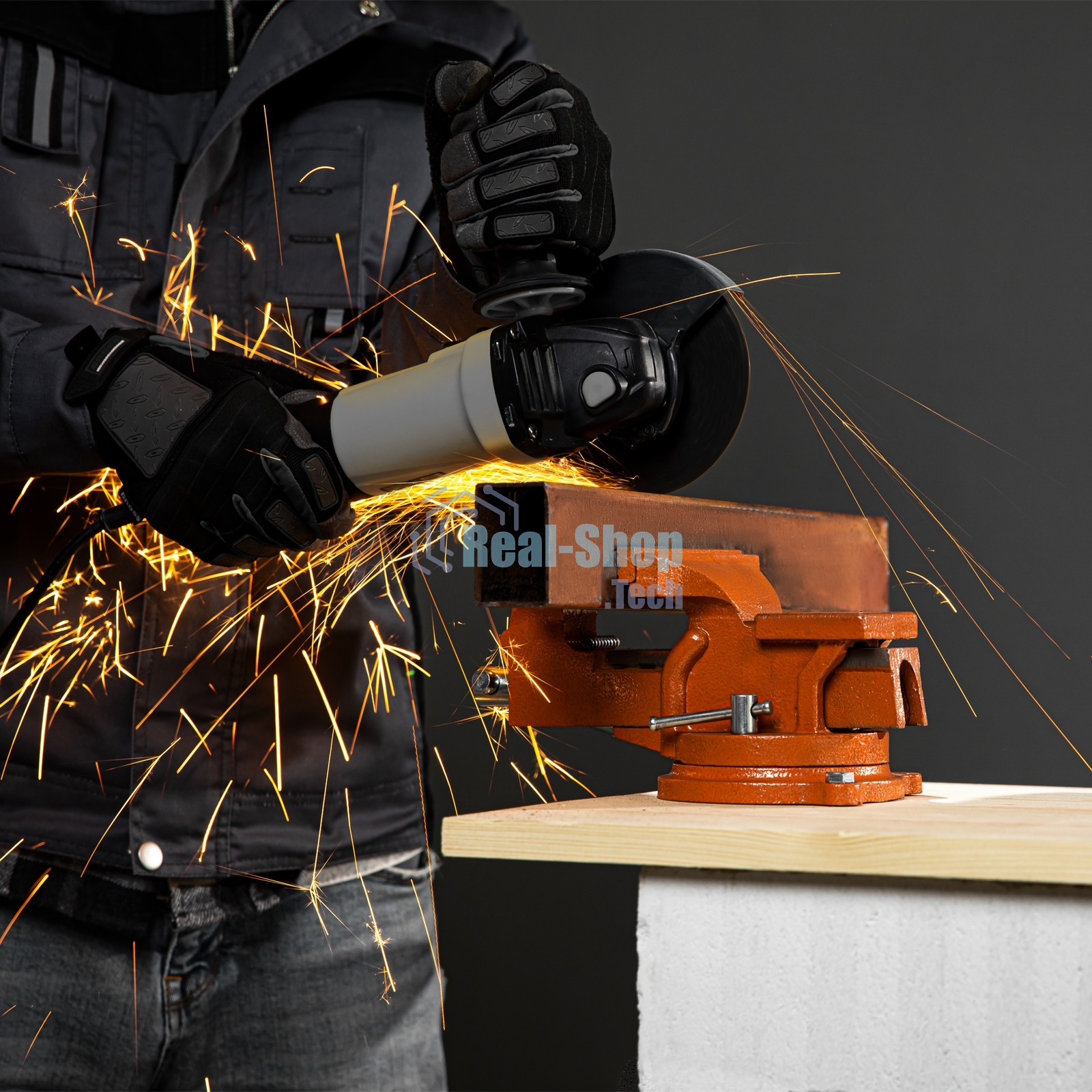 Тиски Sparta слесарные 125мм поворотные с наковальней