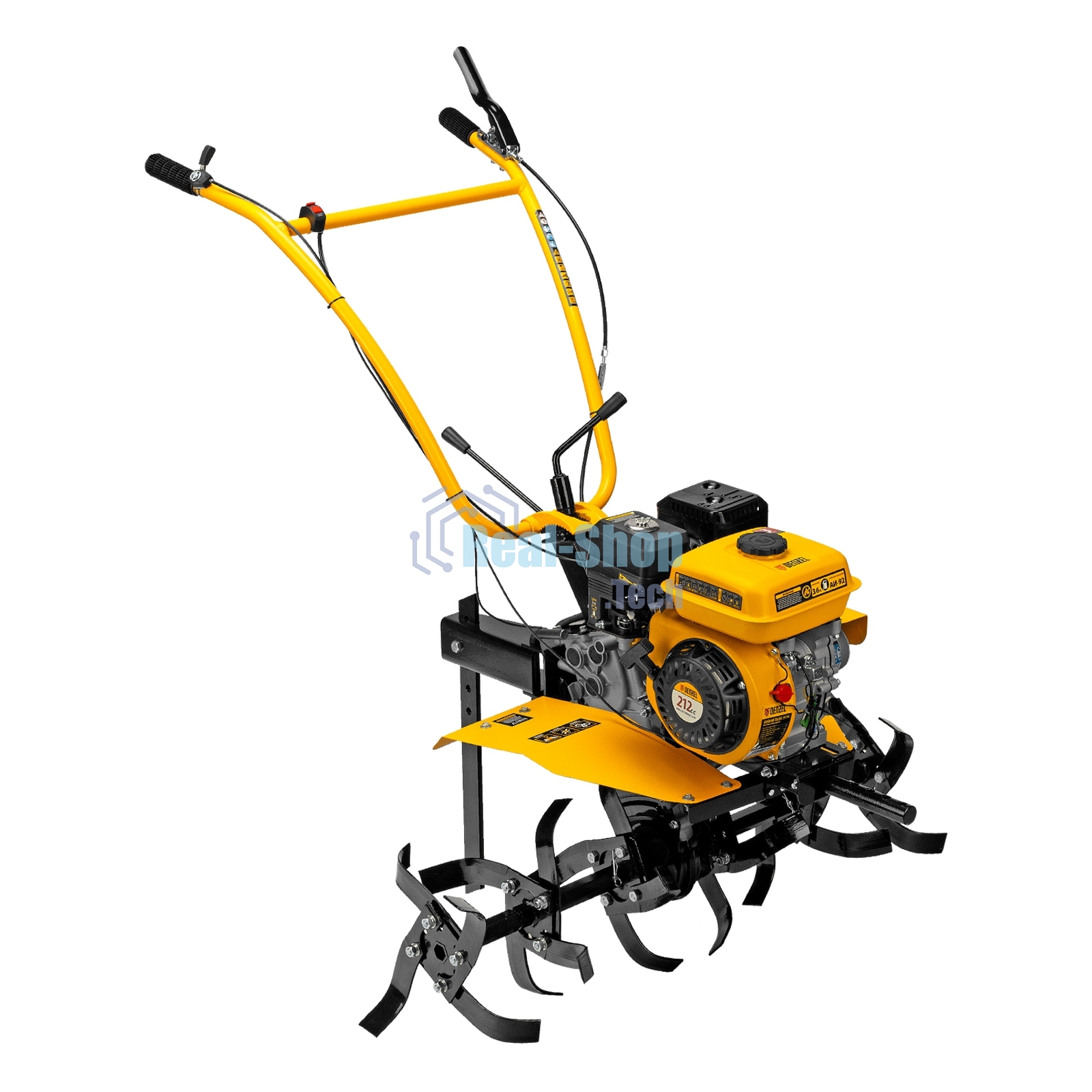 Мотоблок Denzel DPT-170S, 7 л.с., ремен.сцеп, фрез 3х4, ШОМ, передачи 2В/1Н