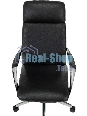 Кресло руководителя Бюрократ VEGA черный кожа крестов. алюминий