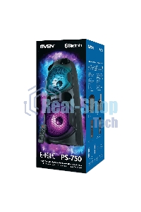 Колонка АС Sven PS-750, черный (80 Вт, TWS, Bluetooth, FM, USB, microSD, LED-дисплей, 2х4400мА*ч)