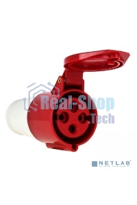 Розетка кабельная 32А 380В 3P+РЕ IP44 (224) EKF ps-224-32-380