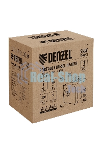 Дизельная тепловая портативная пушка Denzel Flame-5, 5кВт, 300м3/ч, непр.наг., циф. терм.