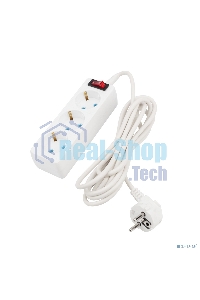 Удлинитель PROconnect 3 гнезда, 3 м, 3х0.75 мм², с/з, с кнопкой, белый