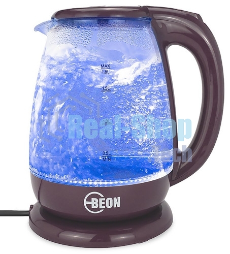 Электрочайник BEON BN-3046 бордовый, 1.8 л, 2200 Вт, скрытый нагревательный элемент