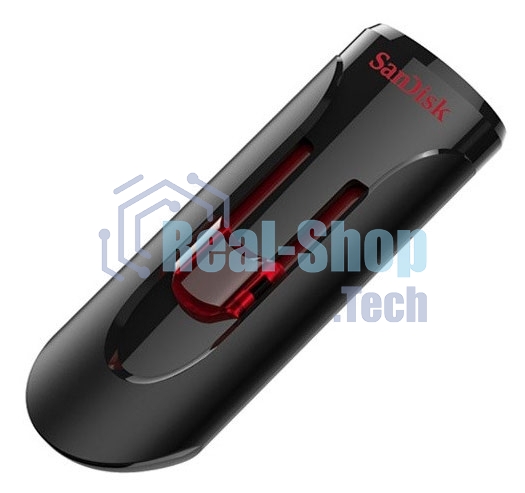 Флешка USB Sandisk CZ600 Cruzer Glide (SDCZ600-032G-G35), 32Gb, USB 3.0, R/W 100/20, черный