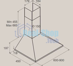 Вытяжка купольная Jet Air GAIA IX/A/90/650 куб.м., кнопочное управление, нержавеющая сталь